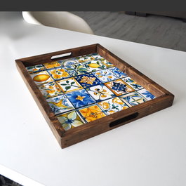 Aberto Design Bandeja REF016 de Madera Maciza 48x38x4 cm